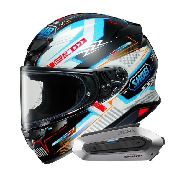 Casque Integral Shoei NXR2 Arcane TC10 + Intercom Sena SRL-EXT Harman Kardon