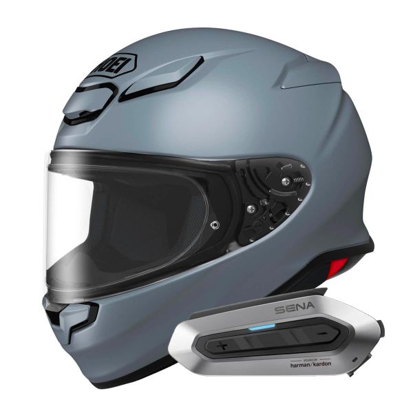 Casque Integral Shoei NXR2 Basalt Grey + Intercom Sena SRL-EXT Harman Kardon