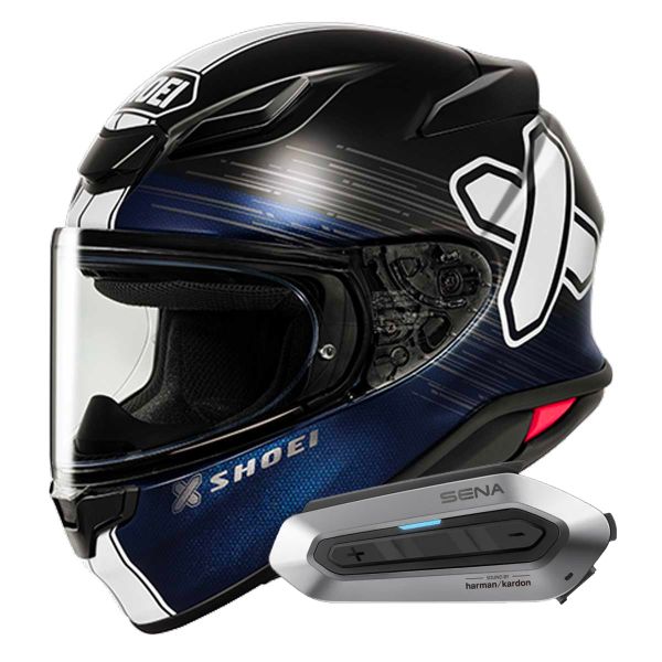 Casque Integral Shoei NXR2 Ideograph TC-5 + Intercom Sena SRL-EXT Harman Kardon