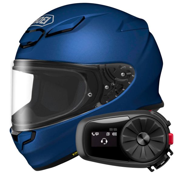 Casque Integral Shoei NXR2 Matt Blue Metal + Kit Bluetooth 5S Casque Integral Shoei NXR2 Matt Blue Metal + Kit Bluetooth 5S