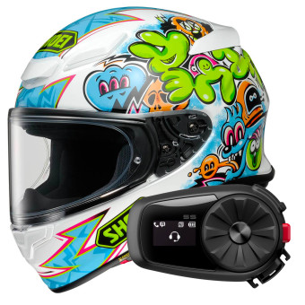 Casque Integral Shoei NXR2 Mural TC10 + Kit Bluetooth 5S