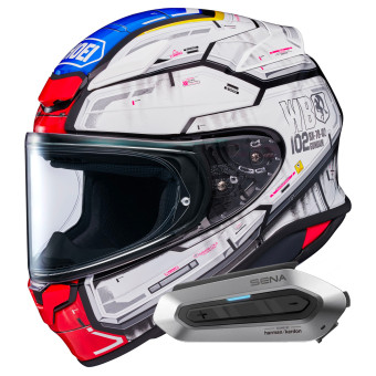 Casque Integral Shoei NXR2 RX-78-02 Gundam TC10 + Intercom Sena SRL-EXT Harman Kardon