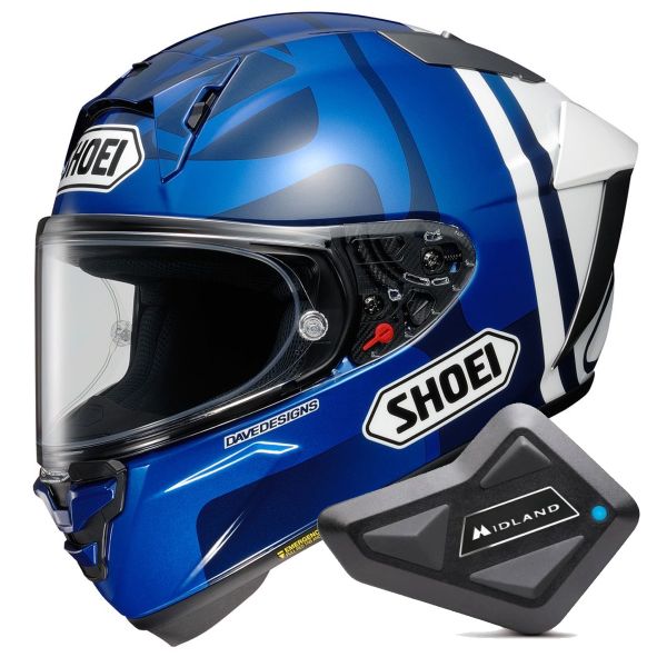 Casque Integral Shoei X-SPR Pro A. Marquez 73 V2 TC-2 + Kit Bluetooth BT Mini