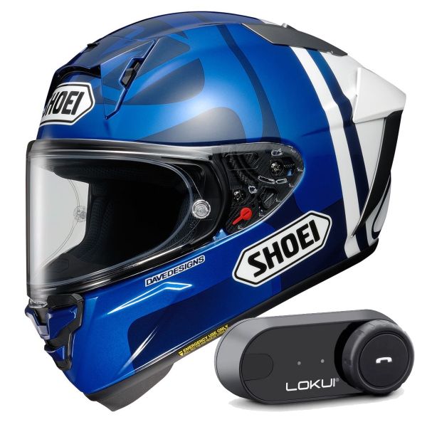 Casque Integral Shoei X-SPR Pro A. Marquez 73 V2 TC-2 + Kit Bluetooth Lokui K30