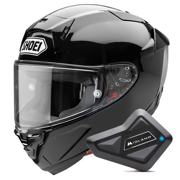 Casque Integral Shoei X-SPR Pro Black + Kit Bluetooth BT Mini