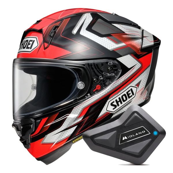 Casque Integral Shoei X-SPR Pro Escalate TC-1 + Kit Bluetooth BT Mini