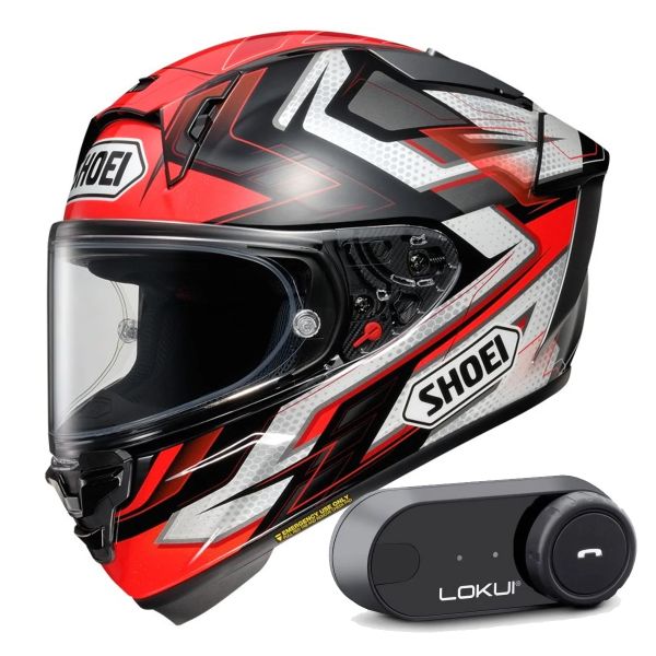 Casque Integral Shoei X-SPR Pro Escalate TC-1 + Kit Bluetooth Lokui K30