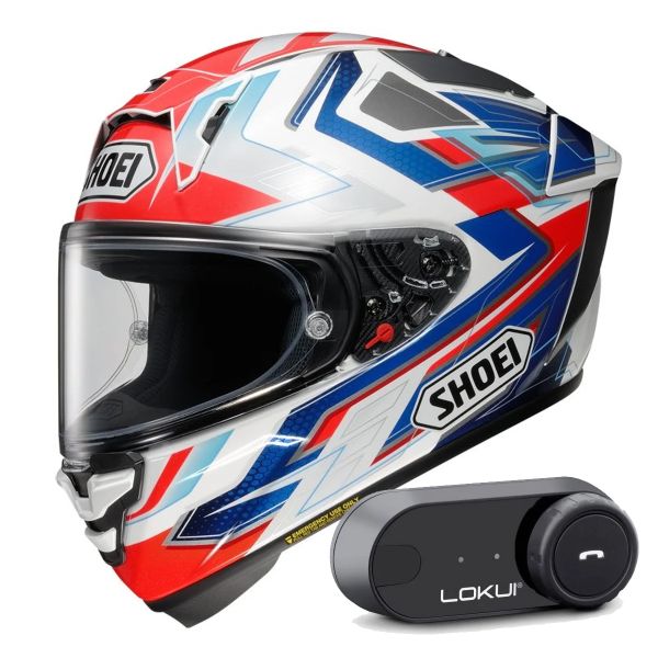 Casque Integral Shoei X-SPR Pro Escalate TC-10 + Kit Bluetooth Lokui K30
