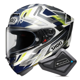 Casque Integral Shoei X-SPR Pro Escalate TC-2 + Kit Bluetooth BT Mini