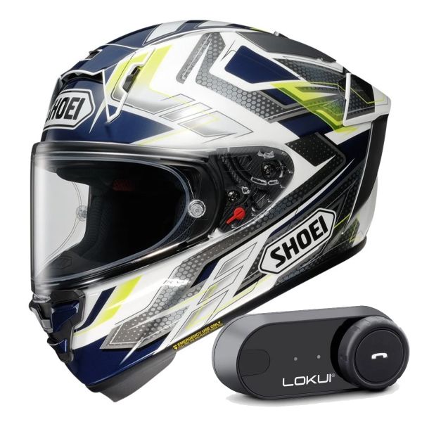 Casque Integral Shoei X-SPR Pro Escalate TC-2 + Kit Bluetooth Lokui K30