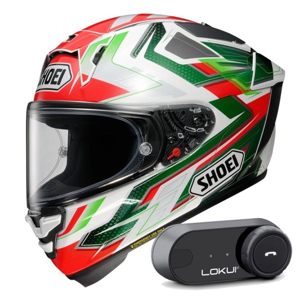 Casque Integral Shoei X-SPR Pro Escalate TC-4 + Kit Bluetooth Lokui K30
