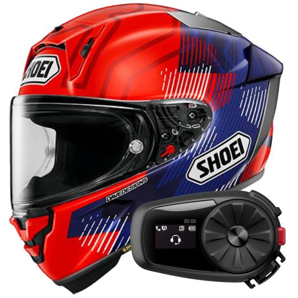 Casque Integral Shoei X-SPR Pro Marquez 8 TC-1 + Kit Bluetooth 5S Solo