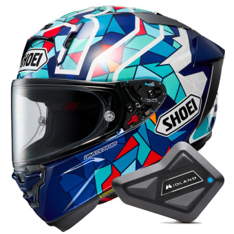Casque Integral Shoei X-SPR Pro Marquez Barcelona TC10 + Kit Bluetooth BT Mini