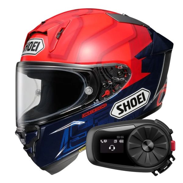 Casque Integral Shoei X-SPR Pro Marquez TC-1 + Kit Bluetooth 5S Solo