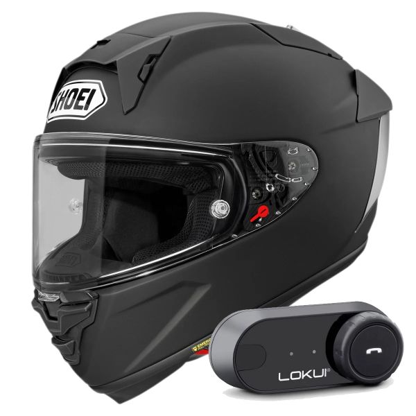 Casque Integral Shoei X-SPR Pro Matt Black + Kit Bluetooth Lokui K30