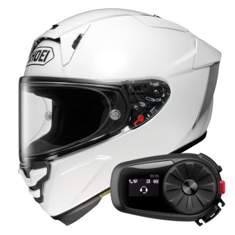 Casque Integral Shoei X-SPR Pro White + Kit Bluetooth 5S Solo Casque Integral Shoei X-SPR Pro White + Kit Bluetooth 5S Solo