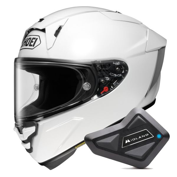 Casque Integral Shoei X-SPR Pro White + Kit Bluetooth BT Mini Casque Integral Shoei X-SPR Pro White + Kit Bluetooth BT Mini