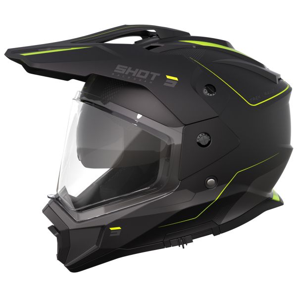 Casque Integral SHOT Trek Rally Black Neon Yellow Matt