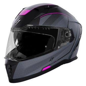 Casque Integral Stormer Blaster Tron Blue Pink Metal Matt