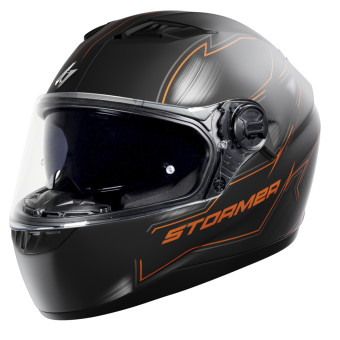 Casque Integral Stormer Pusher Blaze Orange Metal Matt