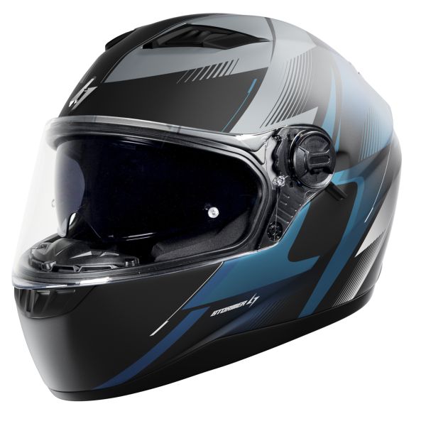 Casque Integral Stormer Pusher Rush Blue Metal Matt