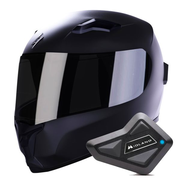 Casque Integral Stormer Wise Black Matt + Kit Bluetooth BT Mini