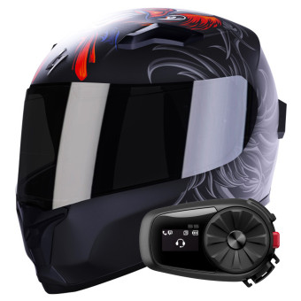 Casque Integral Stormer Wise Fear Matt + Kit Bluetooth 5S Solo