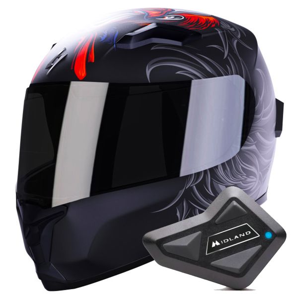 Casque Integral Stormer Wise Fear Matt + Kit Bluetooth BT Mini