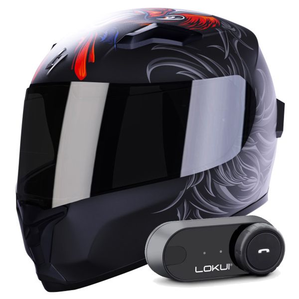 Casque Integral Stormer Wise Fear Matt + Kit Bluetooth Lokui K30