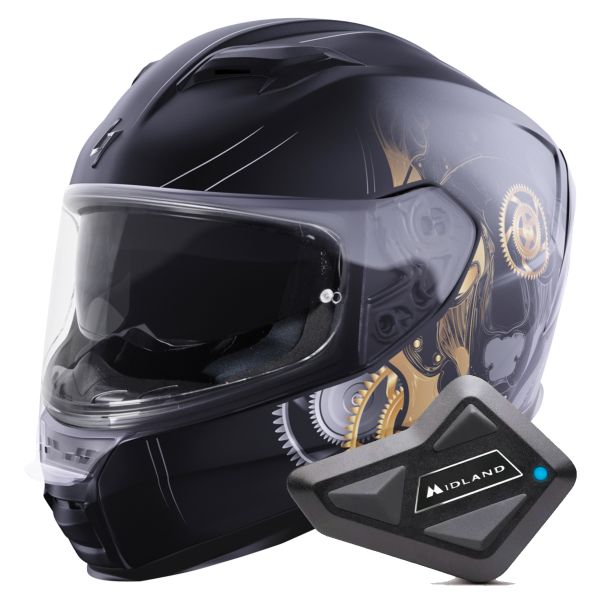 Casque Integral Stormer ZS 1001 Arts Matt + Kit Bluetooth BT Mini