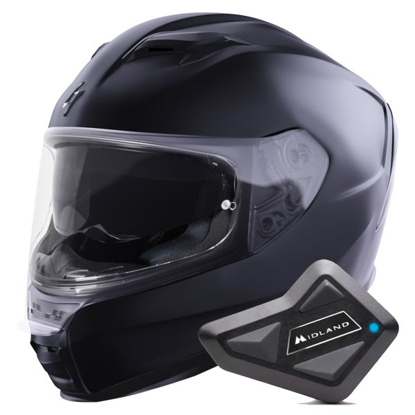 Casque Integral Stormer ZS 1001 Black Matt + Kit Bluetooth BT Mini