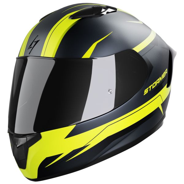 Casque Integral Stormer ZS-601 Star Neon Yellow Black Grey Matt