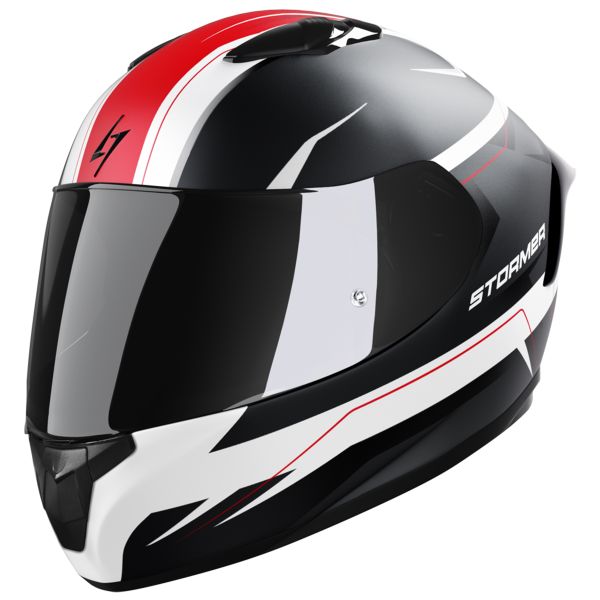 Casque Integral Stormer ZS-601 Star White Grey Red Matt