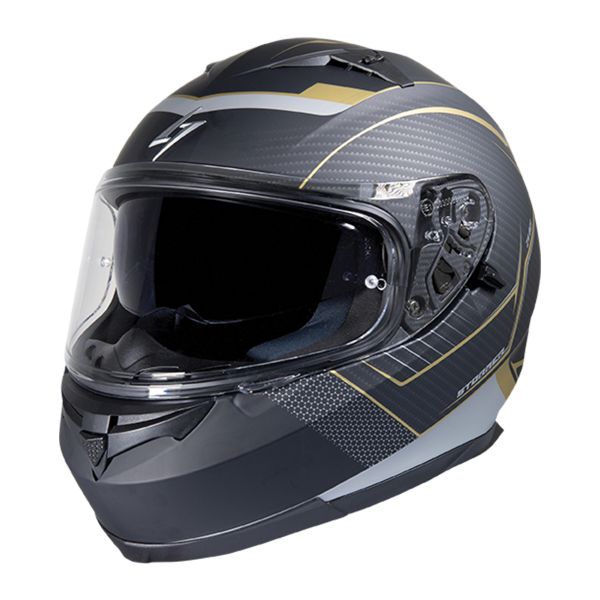 Casque Integral Stormer ZS-801 Miles Black Gold Metal Matt