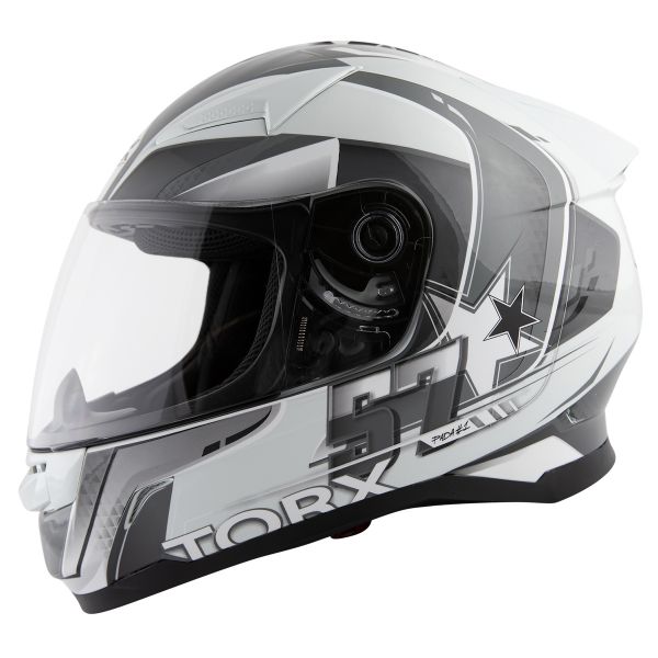 Casque Integral Torx Billy 2 57 White Grey Casque Integral Torx Billy 2 57 White Grey