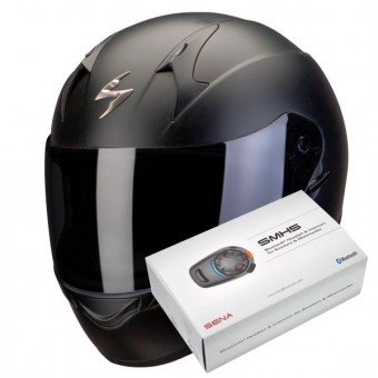 Casque Integral Scorpion Exo 390 Matt Black + Kit Bluetooth Sena SMH5 Casque Integral Scorpion Exo 390 Matt Black + Kit Bluetooth Sena SMH5
