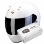 Casque Integral Scorpion Exo 390 White + Kit Bluetooth Sena SMH5