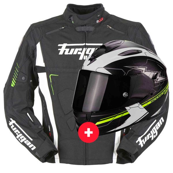 Casque Integral Scorpion Exo 510 Air Cross Matt Black Neon Yellow + Vortex Black White Green