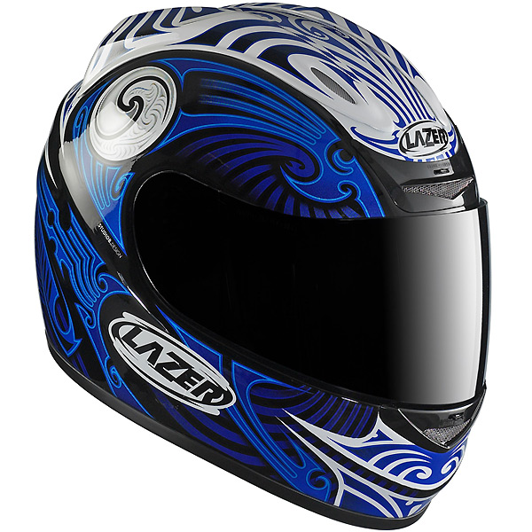Casque Integral Lazer Fiber-Pro Maori Noir Bleu
