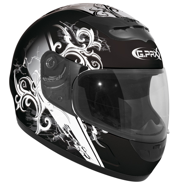 Casque Integral GPAX Regular Haka Noir Metal Blanc