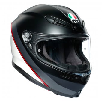Casque Integral AGV K-6 Minimal Pure Matt Black White Red