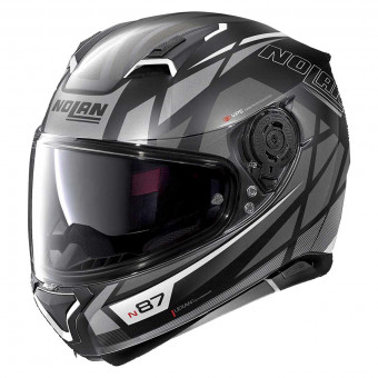 Casque Integral Nolan N87 Originality N-Com Flat Black Silver 68 Casque Integral Nolan N87 Originality N-Com Flat Black Silver 68