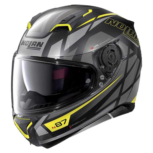 Casque Integral Nolan N87 Originality N-Com Flat Black Yellow 70