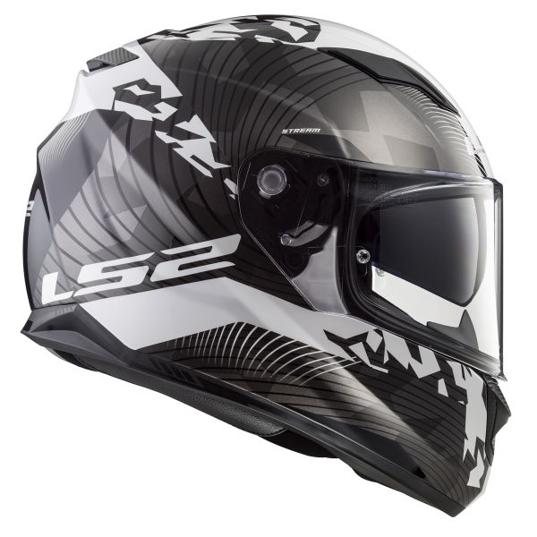 Noir//Titanium Taille M LS2 Casque moto STREAM EVO BANG MAT Noir TITANIUM M