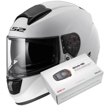 Casque Integral LS2 Vector White FF397 + Kit Bluetooth Sena SMH5 Casque Integral LS2 Vector White FF397 + Kit Bluetooth Sena SMH5
