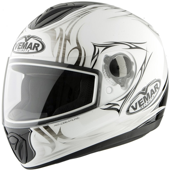 Casque Integral Vemar Medon Blade Blanc Noir F727