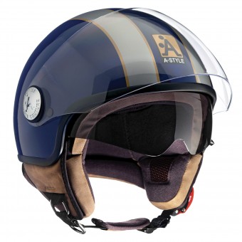 Casque Jet Astyle A-Style Double Visor Blue Grey Casque Jet Astyle A-Style Double Visor Blue Grey