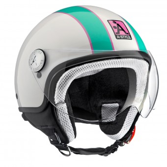 Casque Jet Astyle A-Style White Green Casque Jet Astyle A-Style White Green