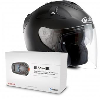 Casque Jet HJC FG-Jet Noir Mat + Kit Bluetooth Sena SMH5 Casque Jet HJC FG-Jet Noir Mat + Kit Bluetooth Sena SMH5