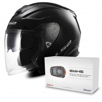 Casque Jet LS2 Infinity Black OF521 + Kit Bluetooth Sena SMH5 Casque Jet LS2 Infinity Black OF521 + Kit Bluetooth Sena SMH5
